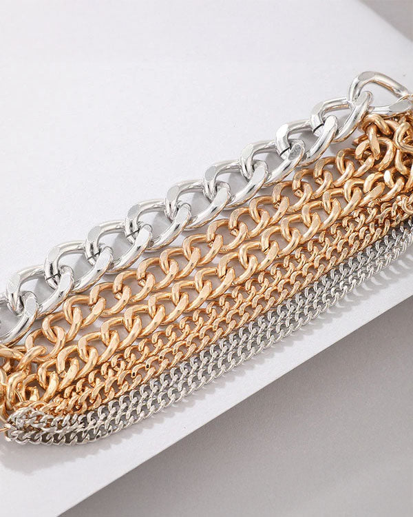 Gold & Silver Multi-Strand Charm Bracelet