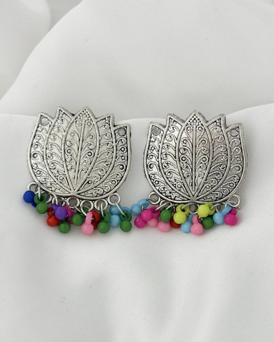 Lotus Multi Oxidized Earrings