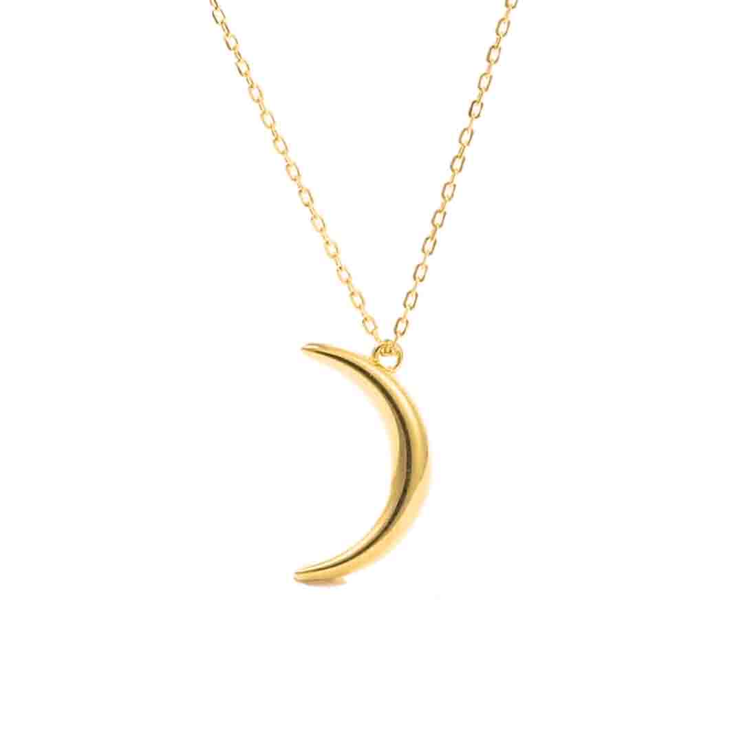 Moon Charm Single Layered Chain Necklace