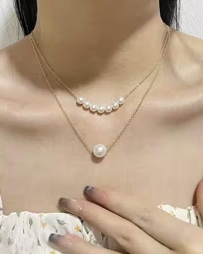 Double Pearl Necklace