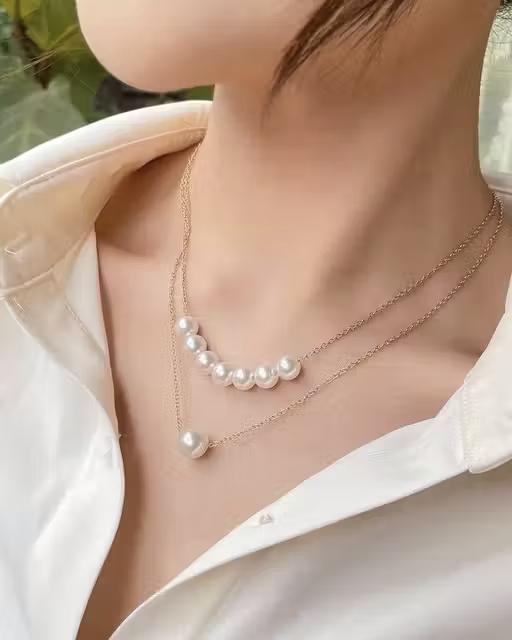 Double Pearl Necklace