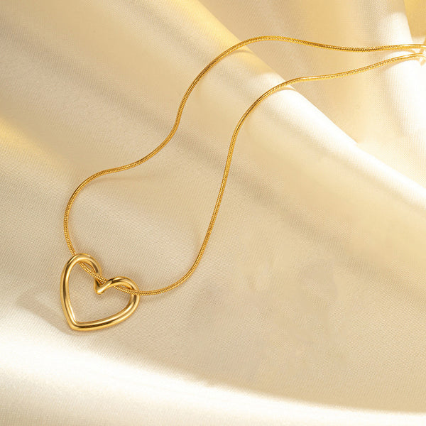 Gold Heart Pendant Necklace