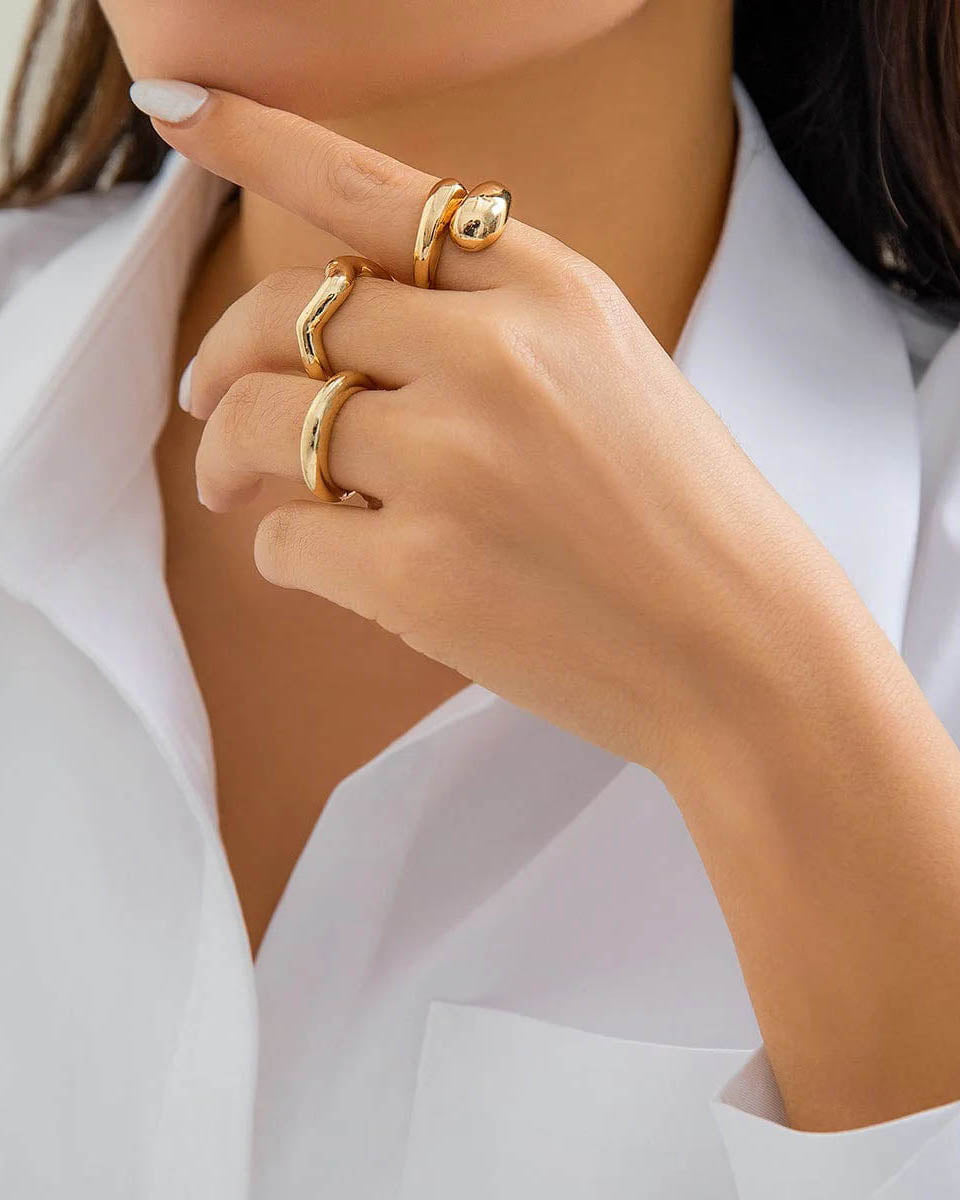 3 Stackable Finger Rings
