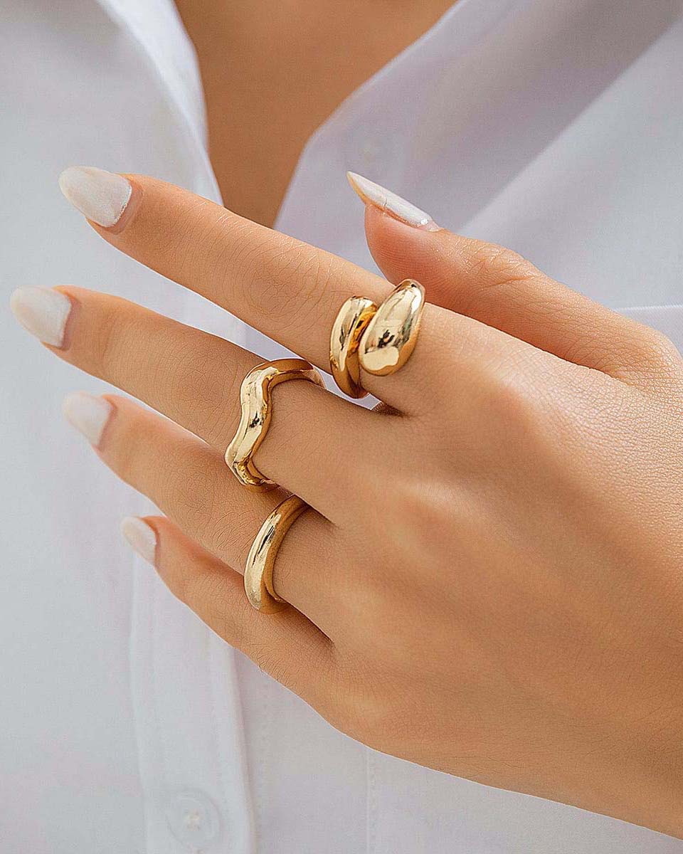 3 Stackable Finger Rings