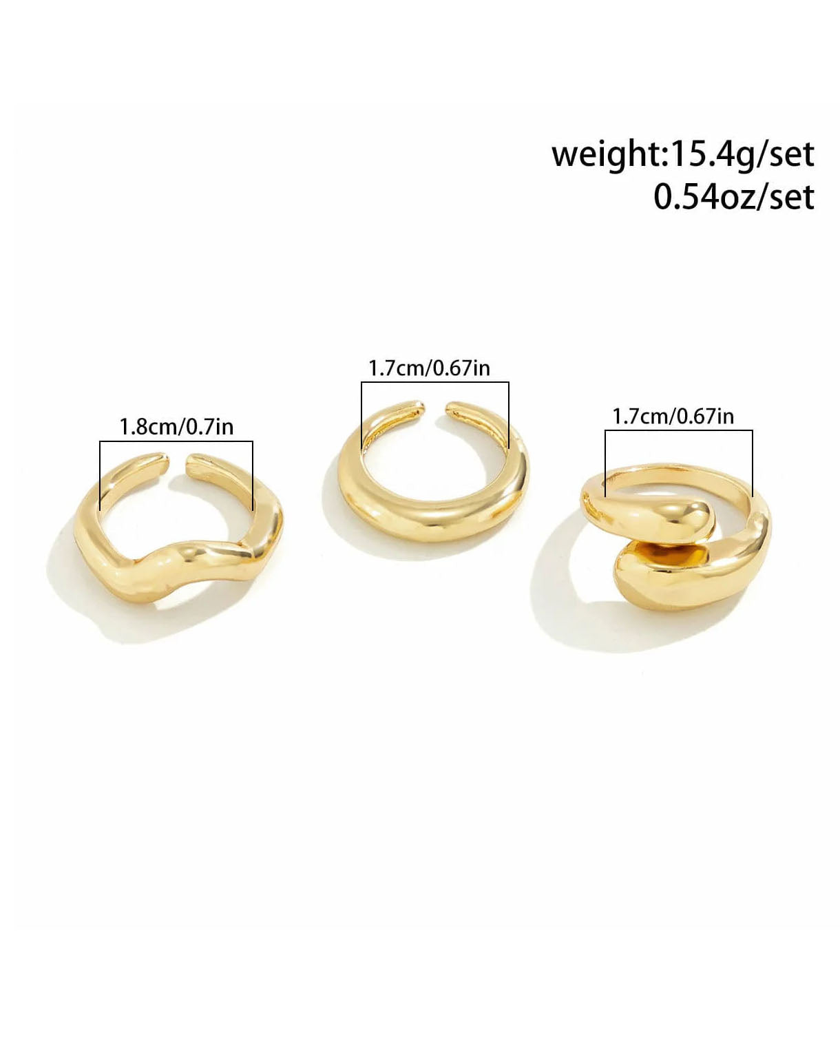 3 Stackable Finger Rings