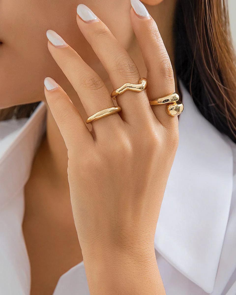 3 Stackable Finger Rings