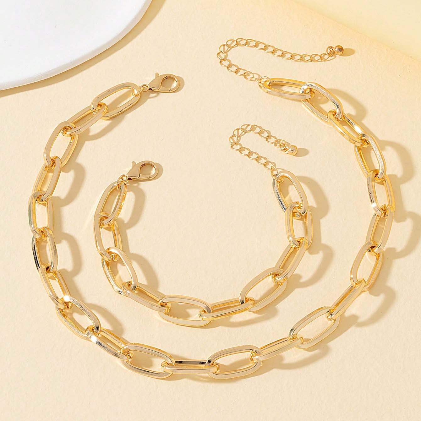 Chain Necklace & Bracelet Set