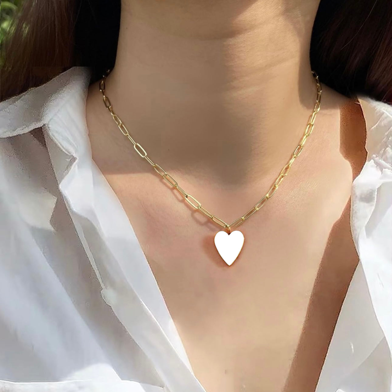 Elegant Heart Chain Necklace