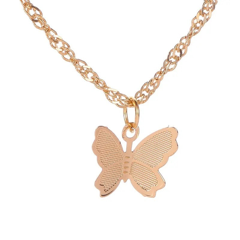 Single Butterfly Layered Chain Necklace