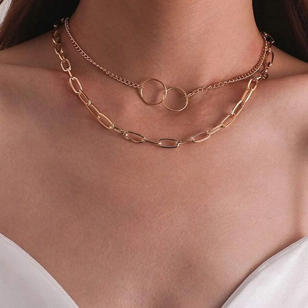 Double Layered Chain Neckale – Fahrya