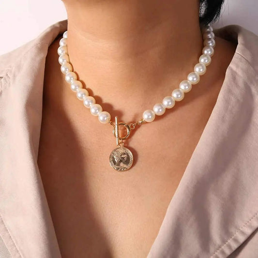 Pearly Coin Necklace