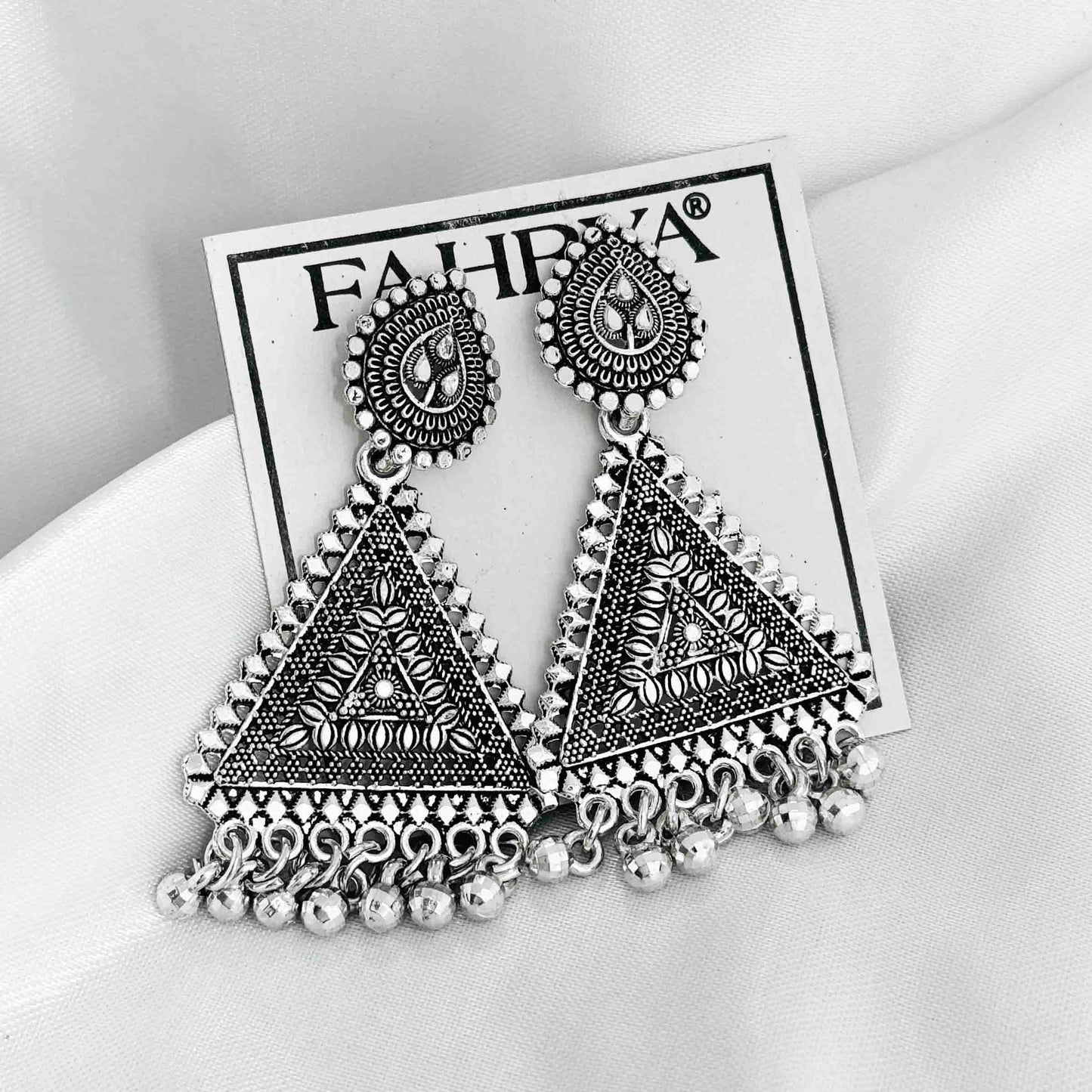 Oxidized Jhumka Earrings