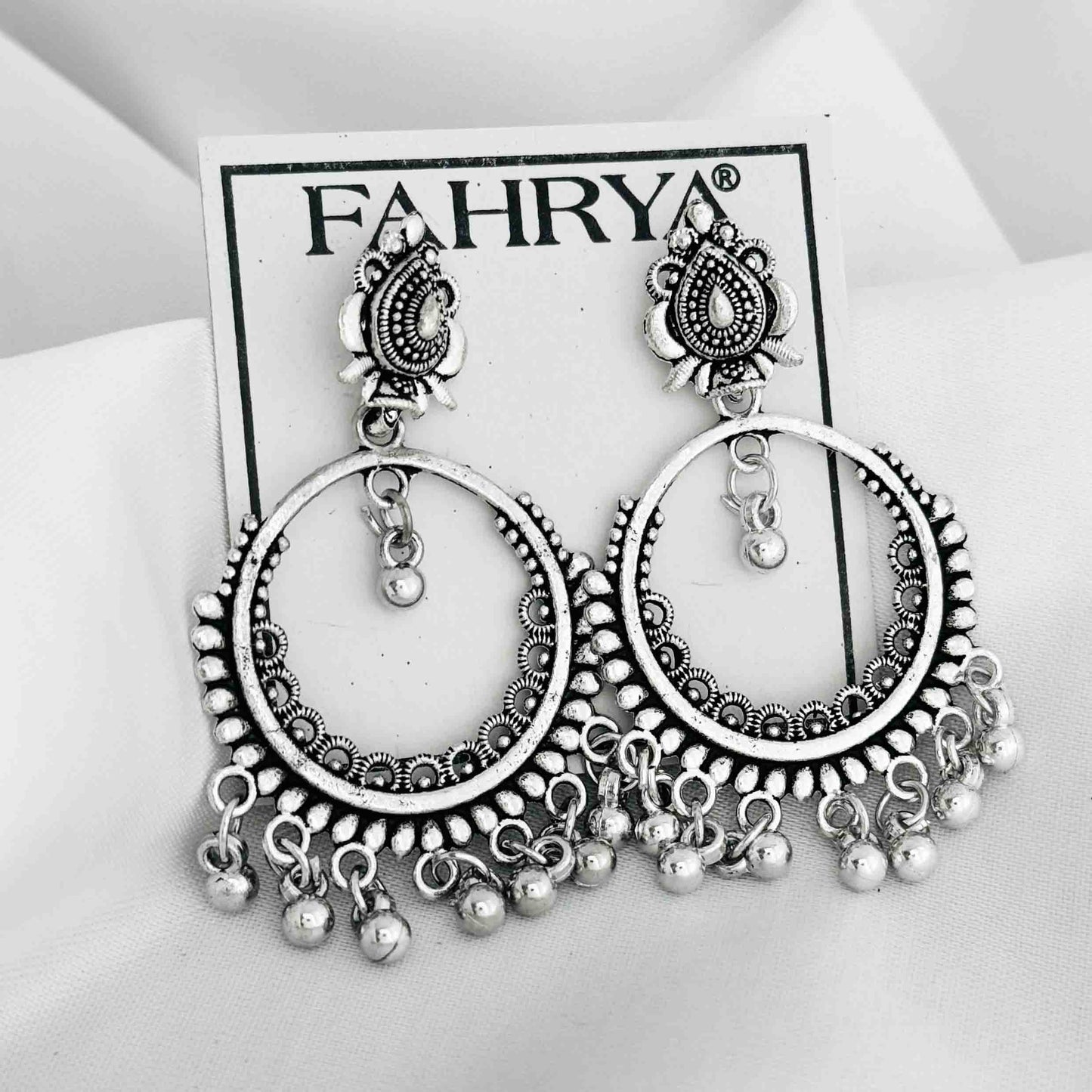 Oxidized Jhumka Earrings