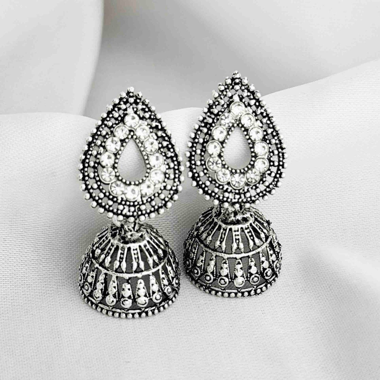 Oxidized Jhumka Earrings