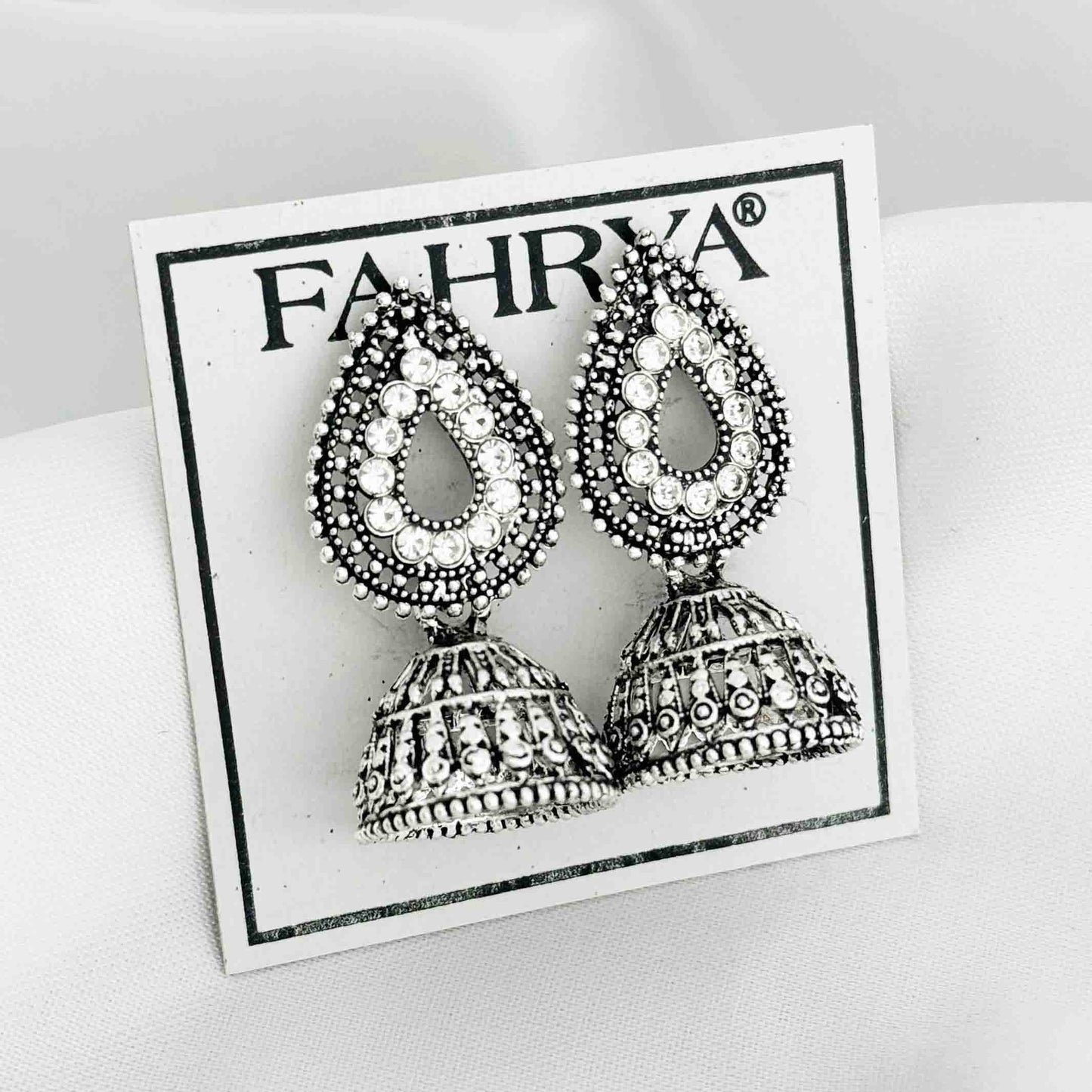 Oxidized Jhumka Earrings