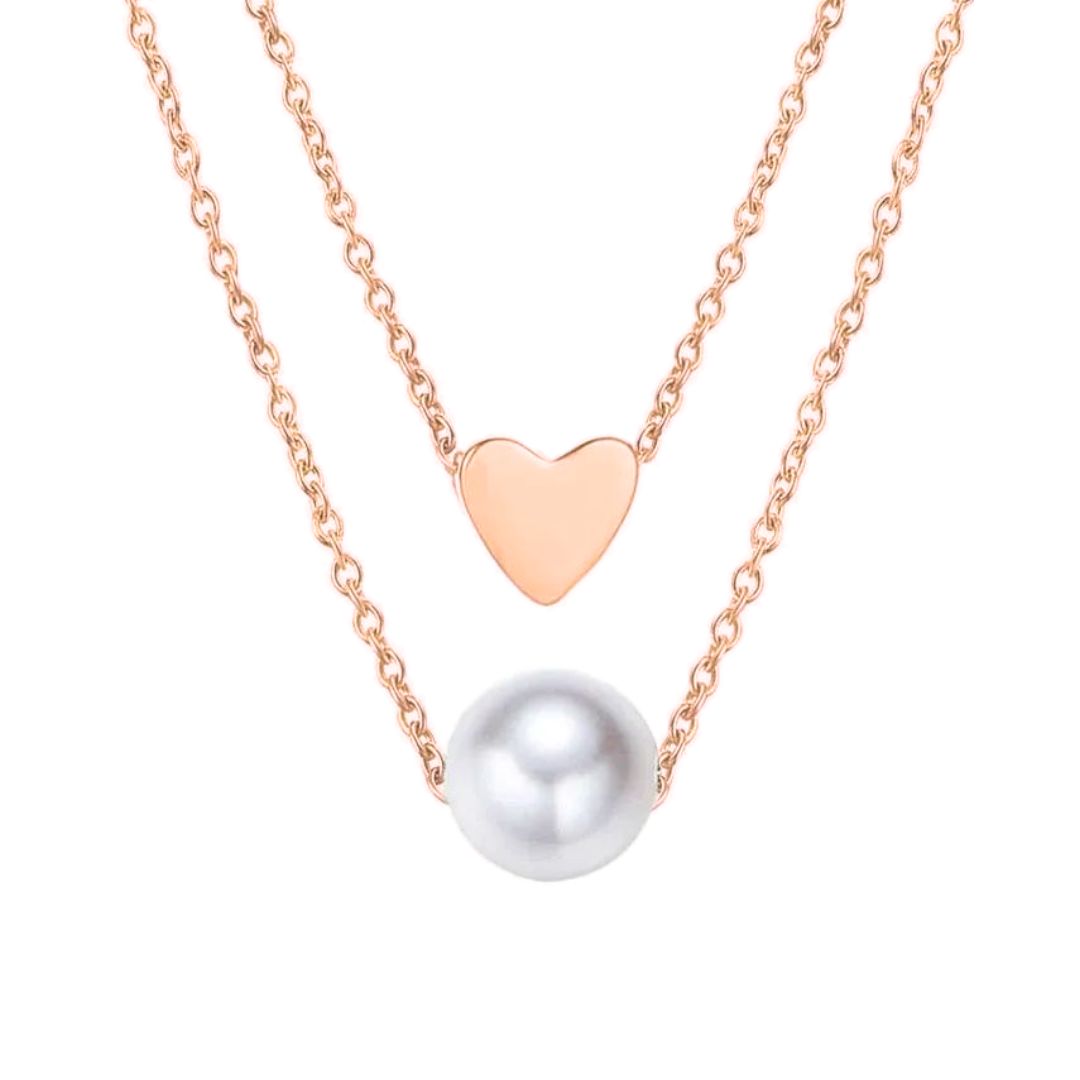 Pink Heart Pearls Necklace – IsviBoutique