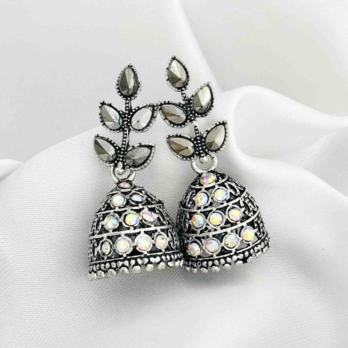 Oxidized Jhumka Earrings