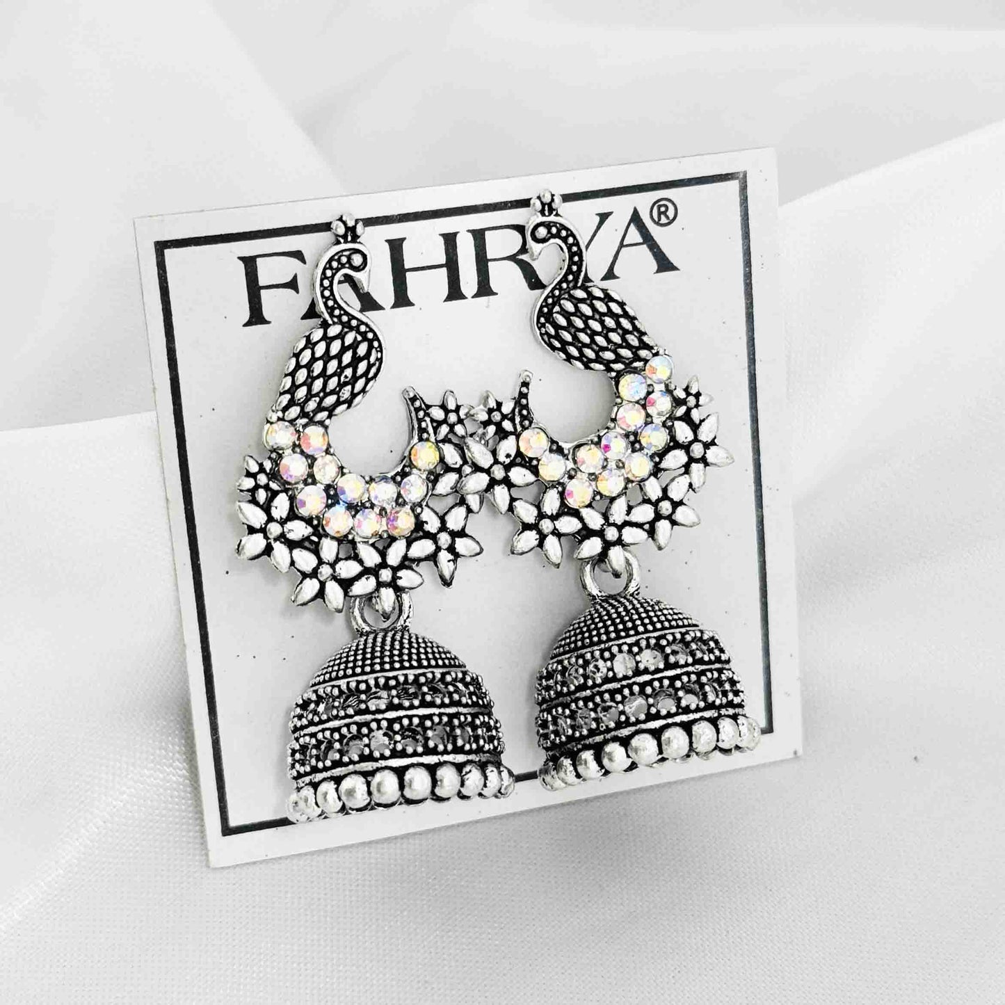 Oxidized Jhumka Earrings