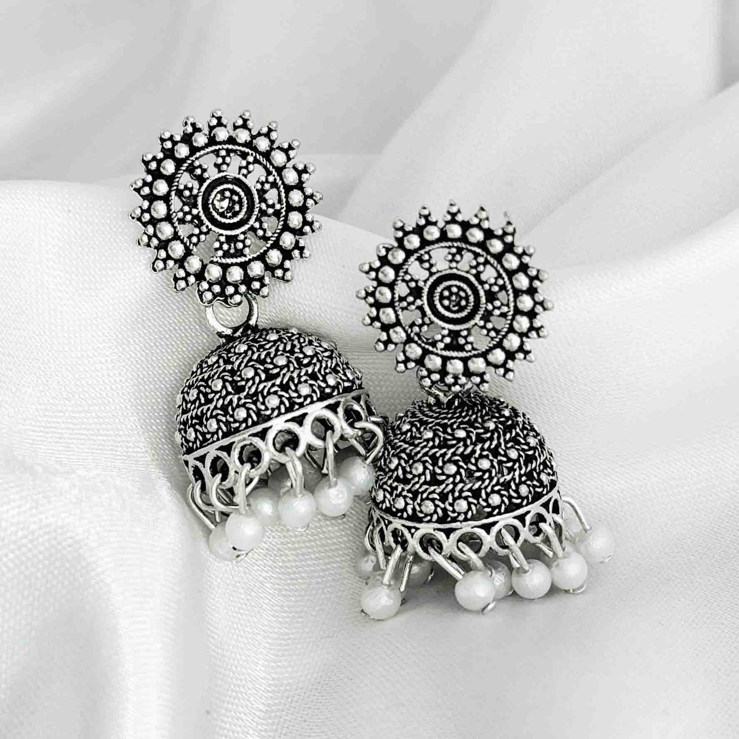 Oxidized Jhumka Earrings