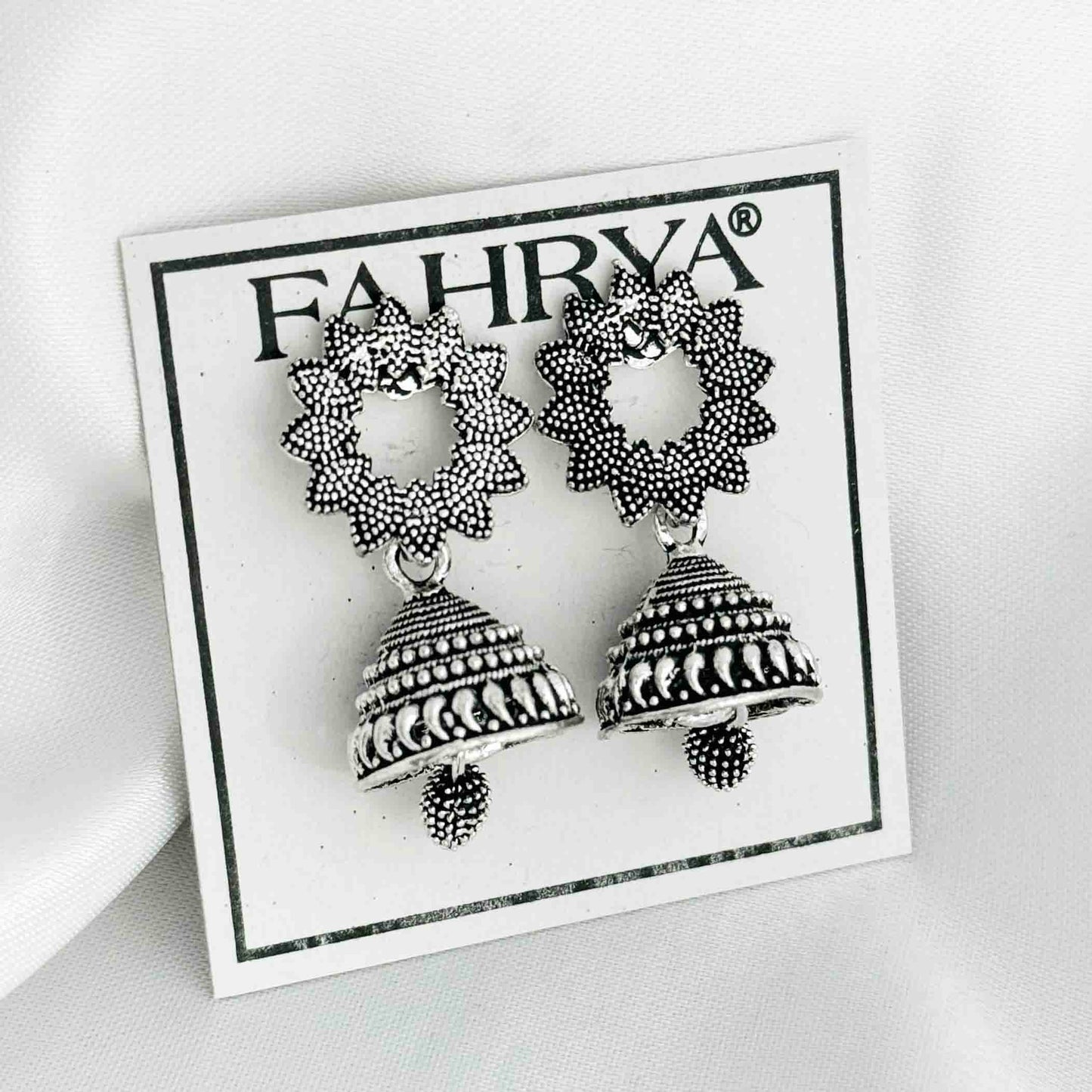 Oxidized Jhumka Earrings