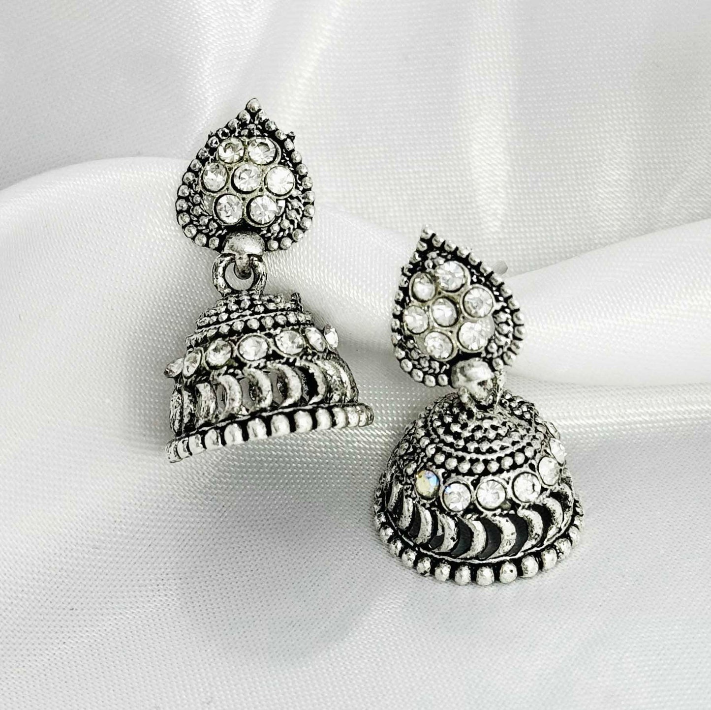 Oxidized Jhumka Earrings