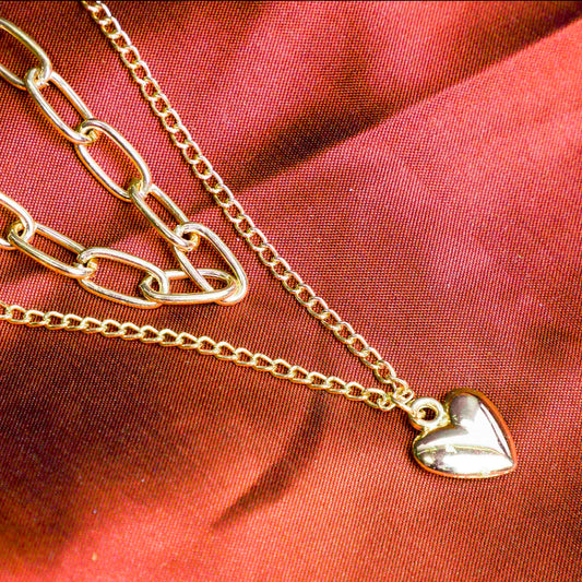 The Heartfelt Glossed Duo Necklace