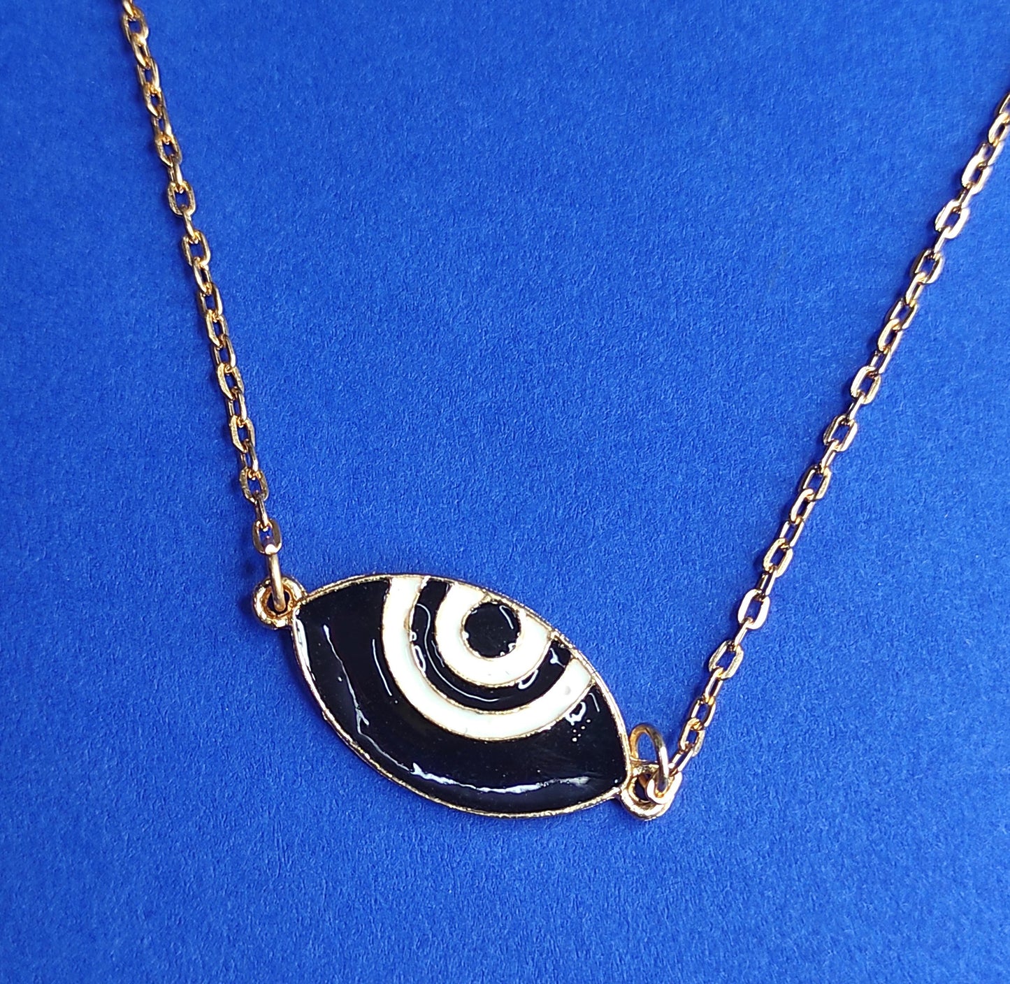 Big Black White Evil Eye Necklace