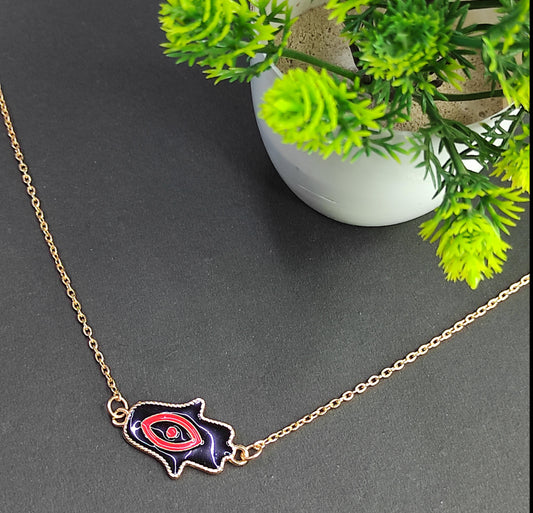 Black Red Evil Eye Necklace