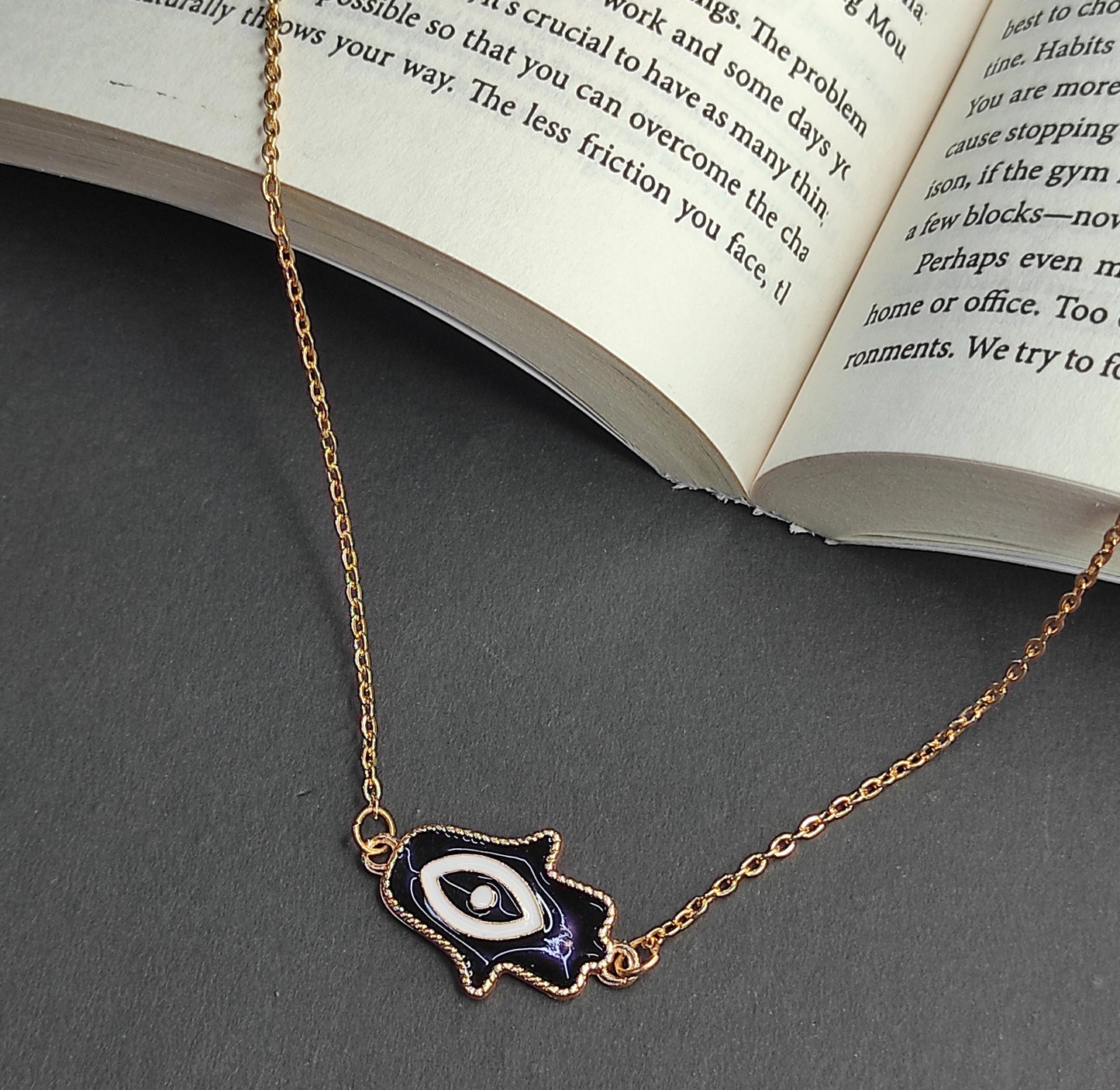 Black White Evil Eye Necklace