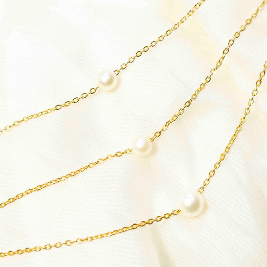 Triple Pearl Layered Necklace