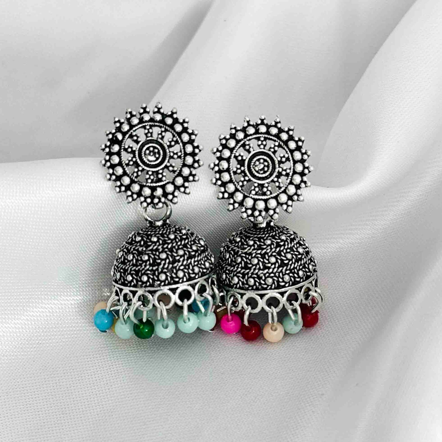 Oxidized Jhumka Earrings