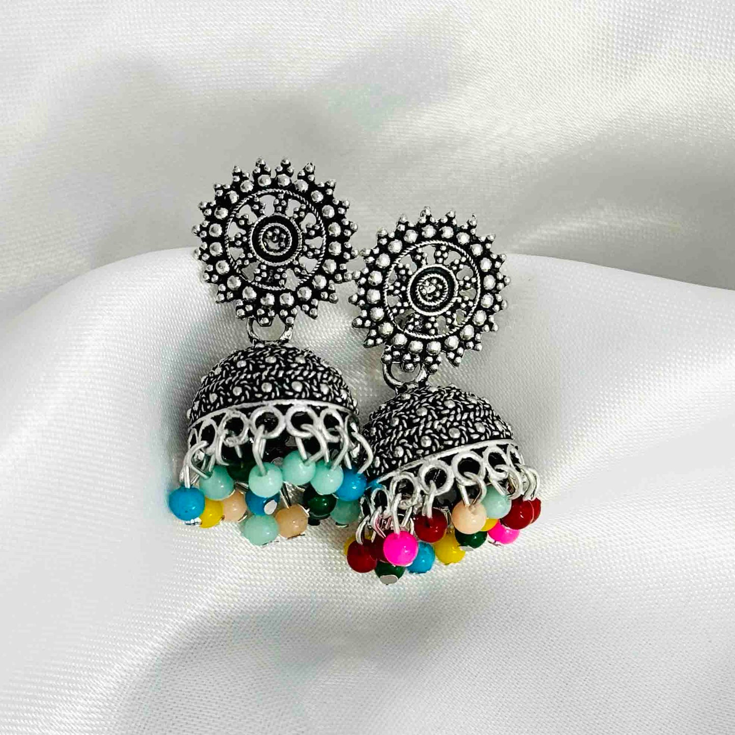 Oxidized Jhumka Earrings