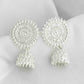 White Jhumka Earrings