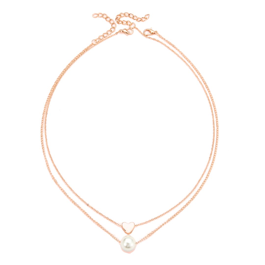 Double Rose Gold Layered Chain Necklace – Fahrya