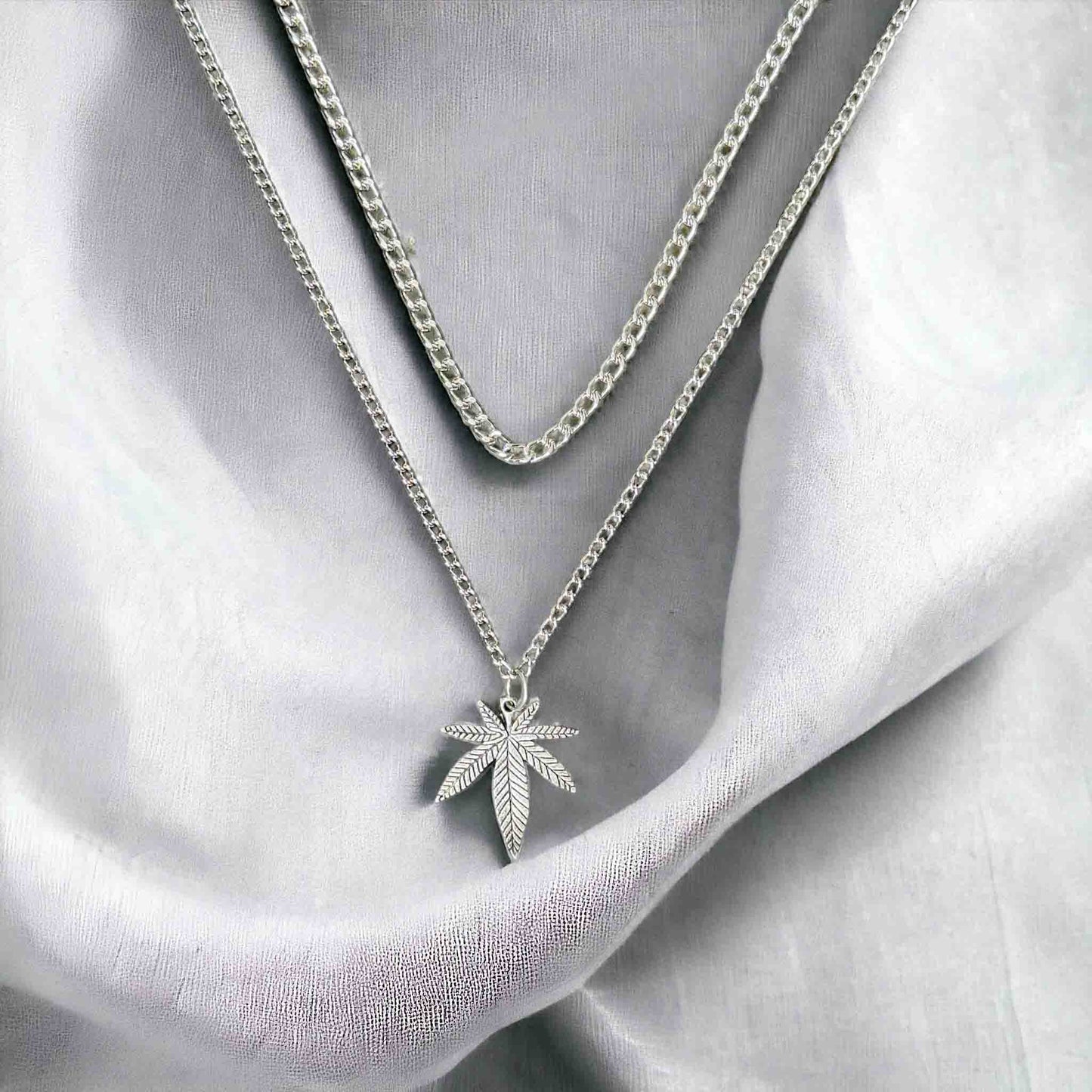 Silver Leaf Double Chain