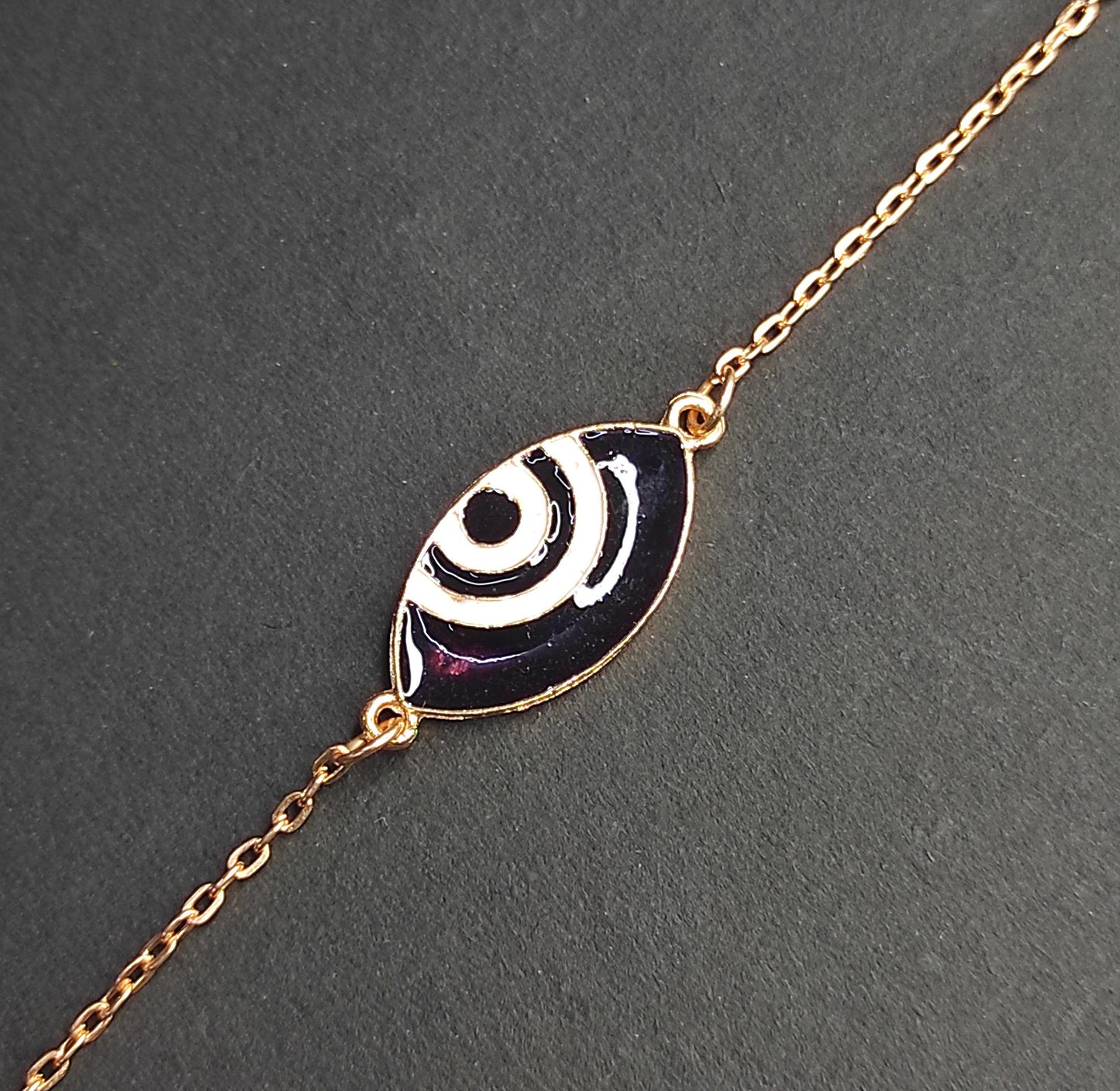 Big Black White Evil Eye Necklace