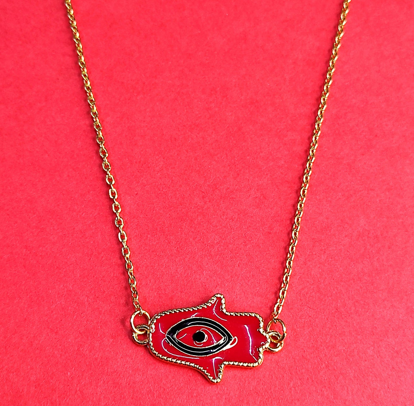 Red Black Evil Eye Necklace