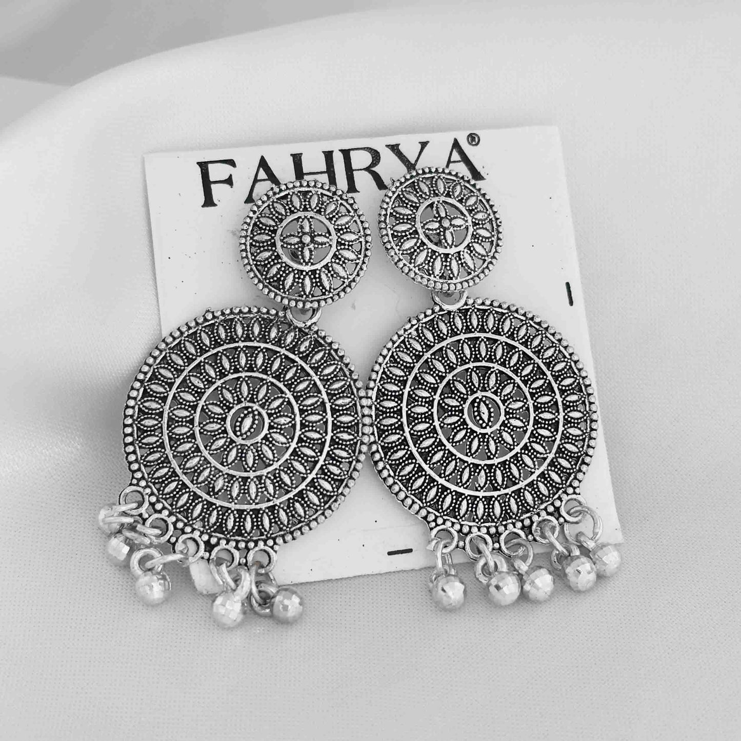 Dangle Oxidized Jhumka Earrings