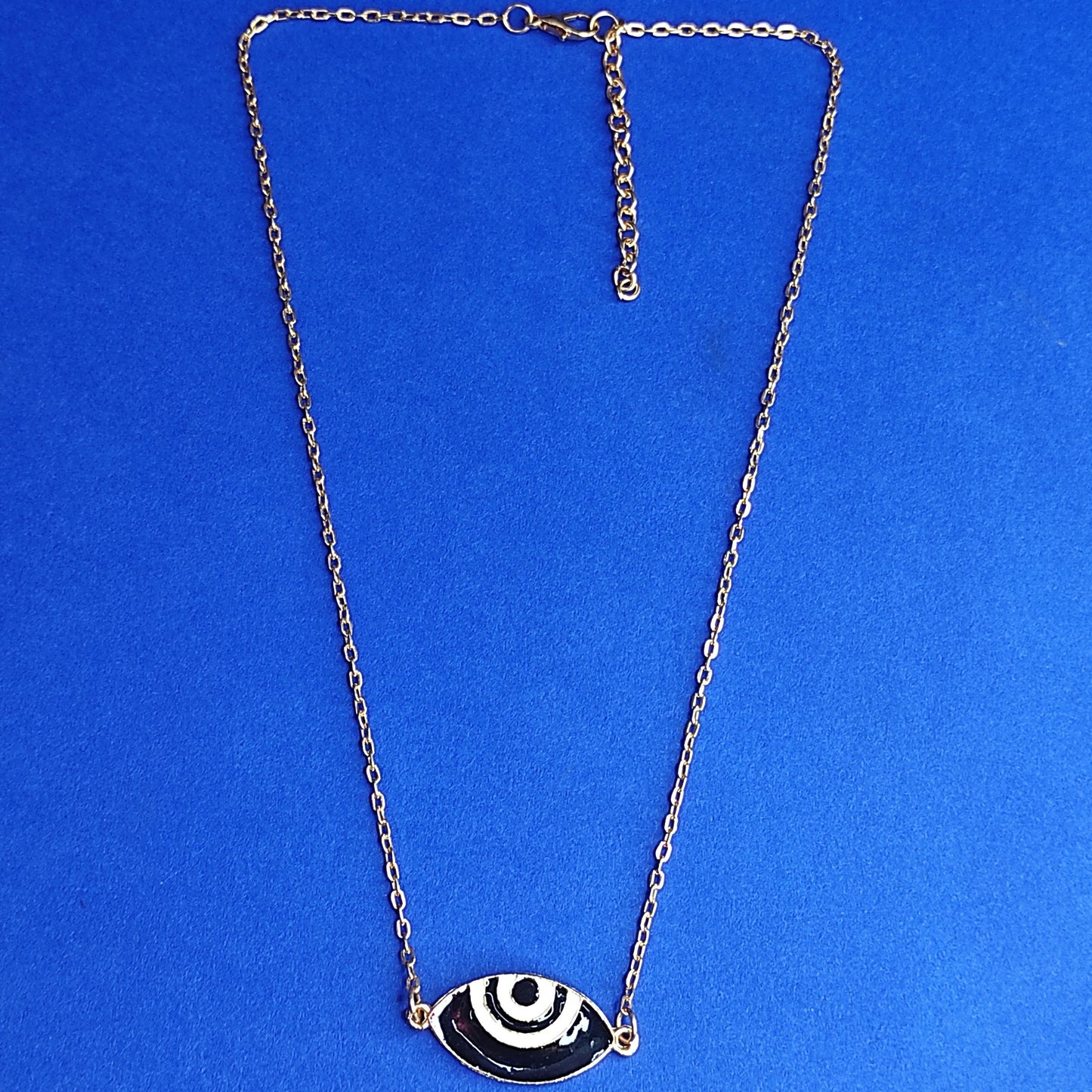 Big Black White Evil Eye Necklace