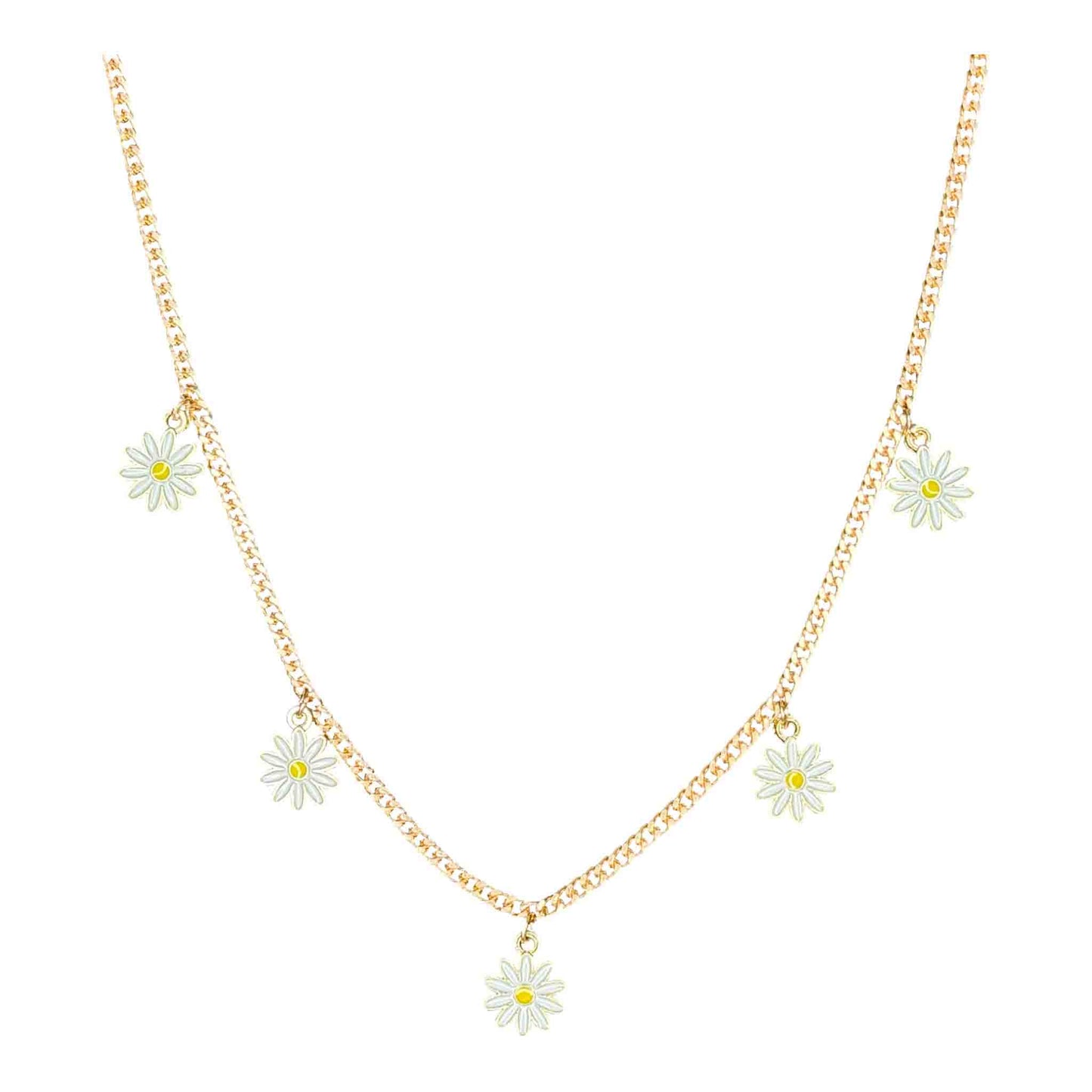 Single Five Mini Flower Layered Chain Necklace