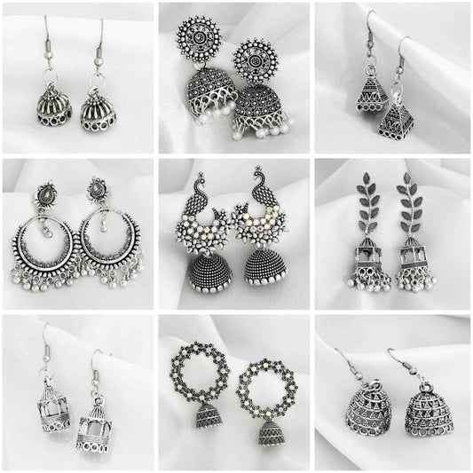 9 Jhumka Combo + Free Ring