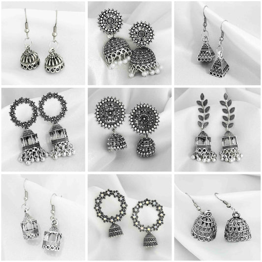 9 Jhumka Combo + Free Ring