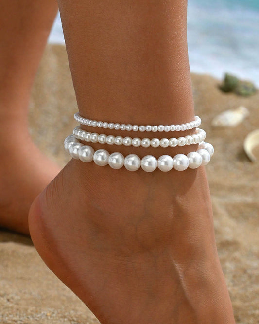 Triple Pearl Anklet