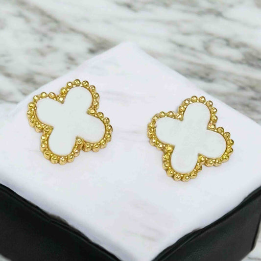 White Flower Earrings