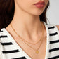 Double Layered Round Beaded Charm Necklace
