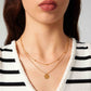 Double Layered Round Beaded Charm Necklace