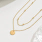 Double Layered Round Beaded Charm Necklace