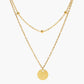 Double Layered Round Beaded Charm Necklace