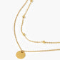 Double Layered Round Beaded Charm Necklace