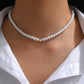 Pearl Silver Heart Love Necklace